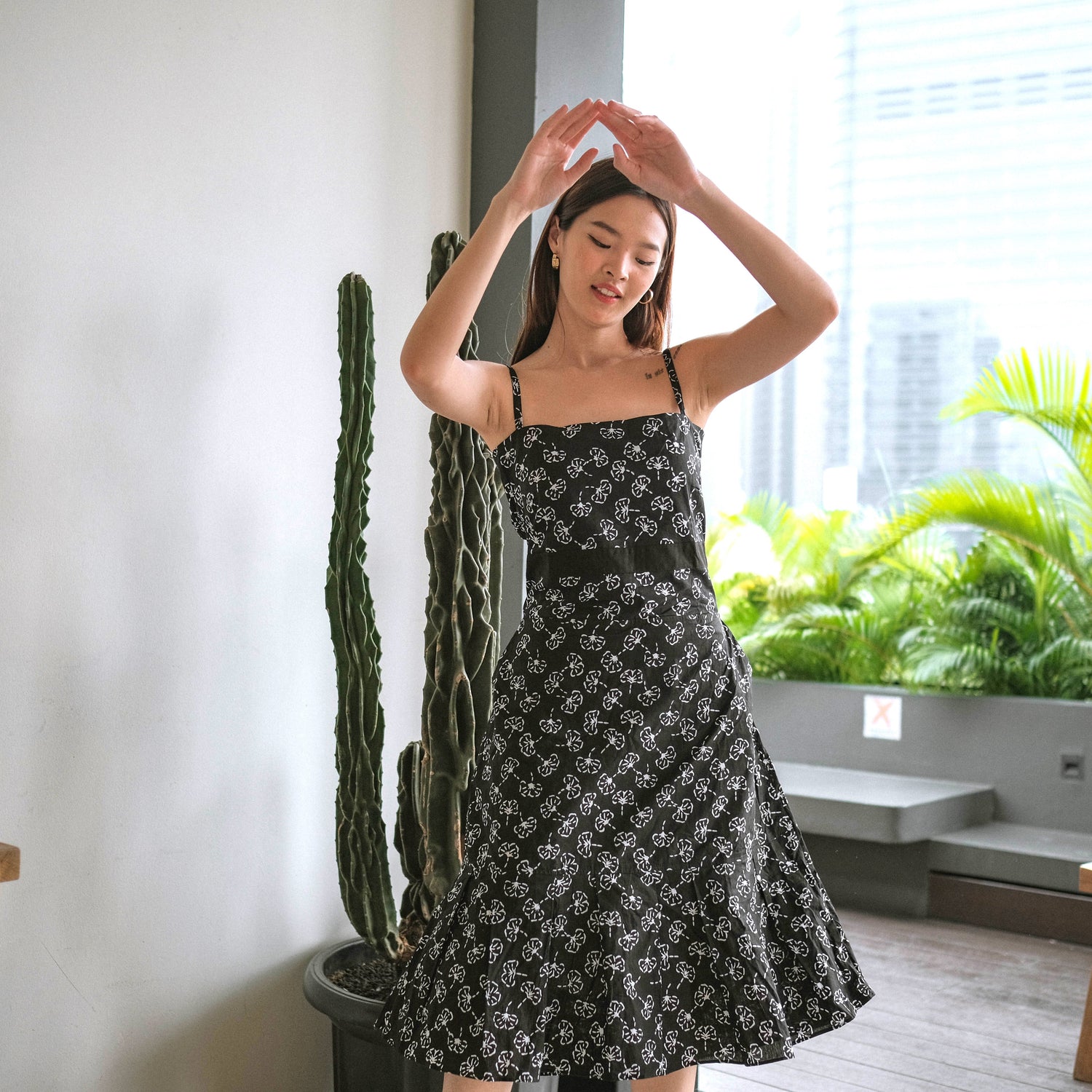 Handstamped batik summer dress