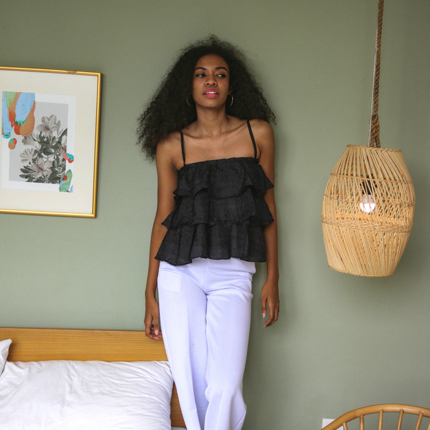 Bat Ruffle Top